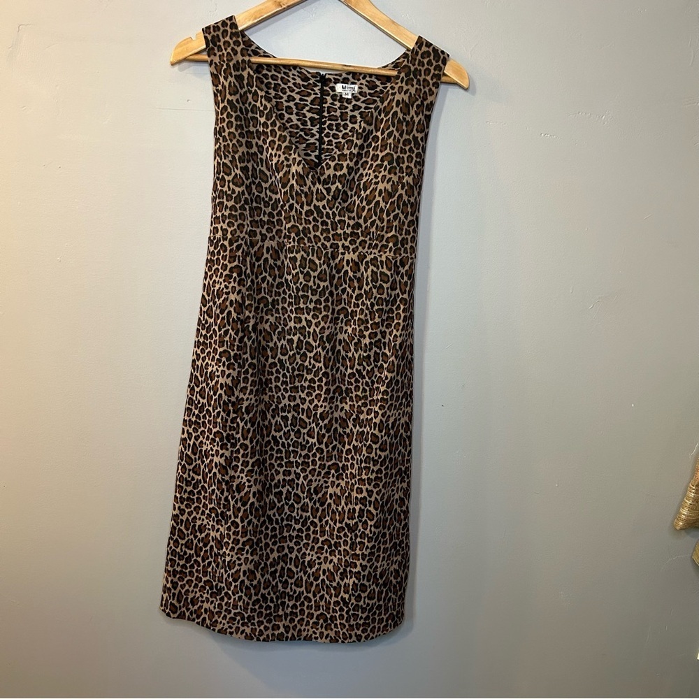 Mimi Maternity Leopard Print Dress Medium Sleeveless Knee Length Animal Print